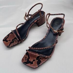 snakeskin chic Marc Fisher strappy heal sandle size 6.5